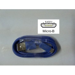 Micro USB data  kabel blå 