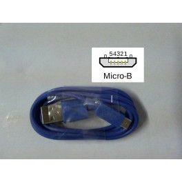 Micro USB data  kabel blå 