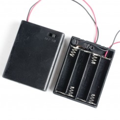 Batteribox 4 x aaa med låg og afbryder