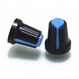Knap for 6mm potentiometer sort blå streg